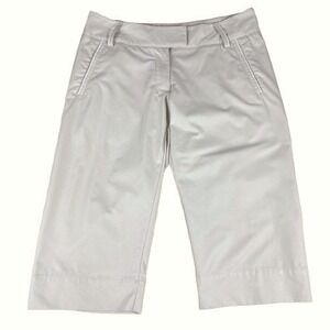 Adidas Climalite Womens Khaki Capri Pants Retro Golf Preppy Stone‎ Beige Size 8